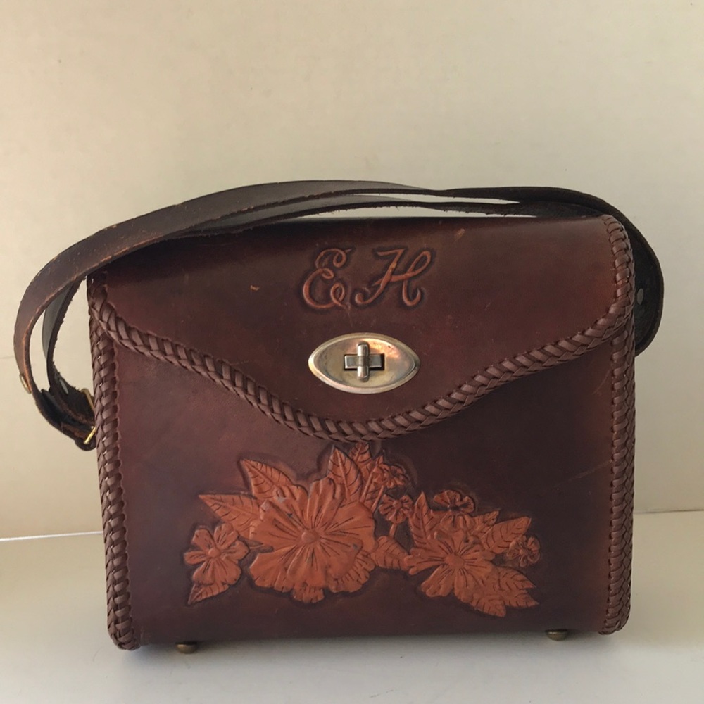 Vintage 80’s Hard Leather hand made purse bag